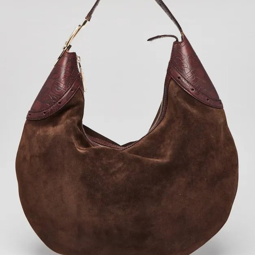 Vintage Gucci Horsebit Suede Hobo Bag - Tom Ford Era